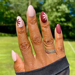 Big Duo Toned Flowers | Medium | Oval - Tab Press-On