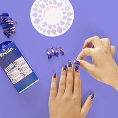 Blue Chrome Magic - Pressies | Short Medium | Round