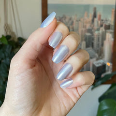 Blue Chrome - Press-On | Medium | Coffin