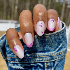 Butterfly Mixed French - Press-On | Medium | Oval