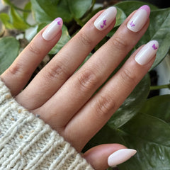 Butterfly Mixed French - Press-On | Medium | Oval