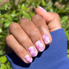 Chrome Petal Party - Press-On | Extra Short | Round