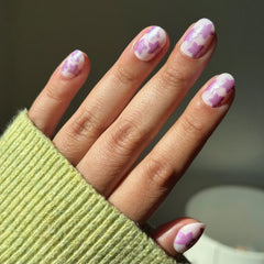 Chrome Petal Party - Press-On | Extra Short | Round