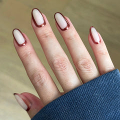 Cocoa Chrome Outline - Press-On | Medium | Oval