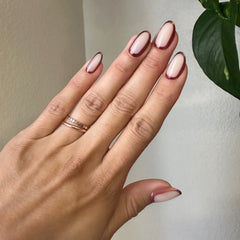 Cocoa Chrome Outline - Press-On | Medium | Oval