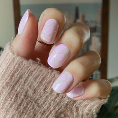 Scattered Squares | Short | Squoval - Tab Press-On