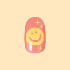 Happy All Over | Short | Round - Tab Press-On