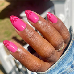Magenta Chrome Tips - Press-On | Medium | Almond