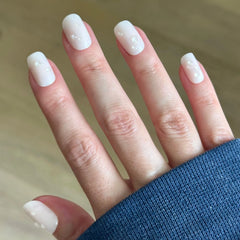 Milky 3D Bubbles - Press-On | Short | Squoval