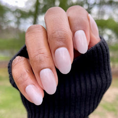 Milky Micro Glitter - Press-On | Medium | Oval