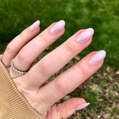 Milky Micro Glitter - Press-On | Medium | Oval