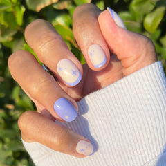 Mixed Purple Sparkle | Extra Short | Round - Tab Press-On