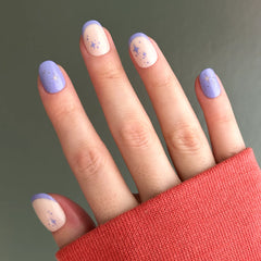 Mixed Purple Sparkle | Extra Short | Round - Tab Press-On