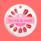 Red Illusion Velvet French - Press On | Medium | Almond