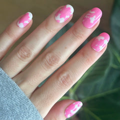 Pink Camo - Tab Press-On | Short | Round