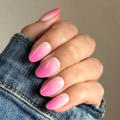 Pink Chrome Gradient | Medium | Oval - Tab Press-On