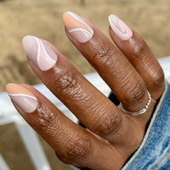 Pink Swirl Mixed Pack - Press-On | Medium | Almond