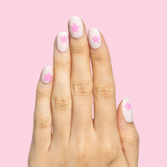 Pink Star Party | Extra Short | Round - Tab Press-On