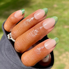 Sage Velvet French - Press-On | Medium | Oval