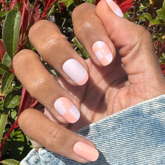 Sherbet Checker Party | Short | Round - Tab Press-On