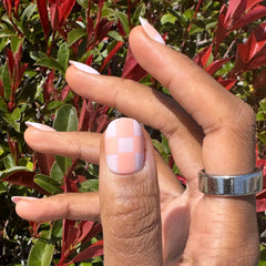 Sherbet Checker Party | Short | Round - Tab Press-On