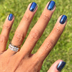 Suited Chrome - Tab Press-On | Extra Short | Squoval