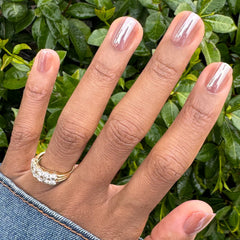 Taupe Jelly Chrome - Press-On | Extra Short | Squoval