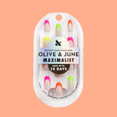 Thick Rainbow French Mixed Pack - Press-On | Medium | Oval