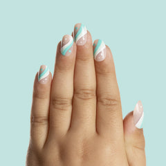 Totally Teal Swirls - Pressies | Short Medium | Round