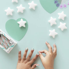 Totally Teal Swirls - Pressies | Short Medium | Round