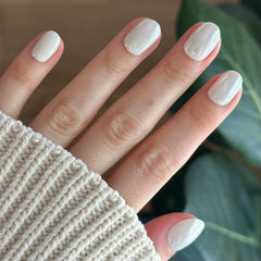 White Chrome - Press-On | Extra Short | Round