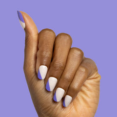 Asymmetrical French | Short | Squoval - Tab Press-On