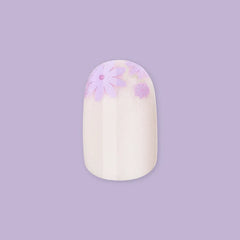 Floral Tip | Short | Round - Tab Press-On