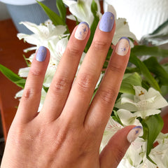 Mixed Purple Sparkle | Extra Short | Round - Tab Press-On