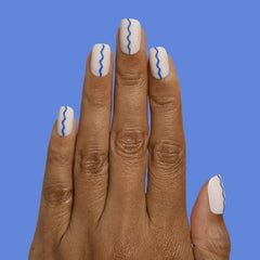 Simple Squiggle | Short | Squoval - Tab Press-On