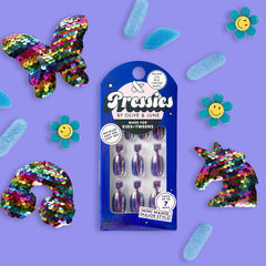 Blue Chrome Magic - Pressies | Short Medium | Round