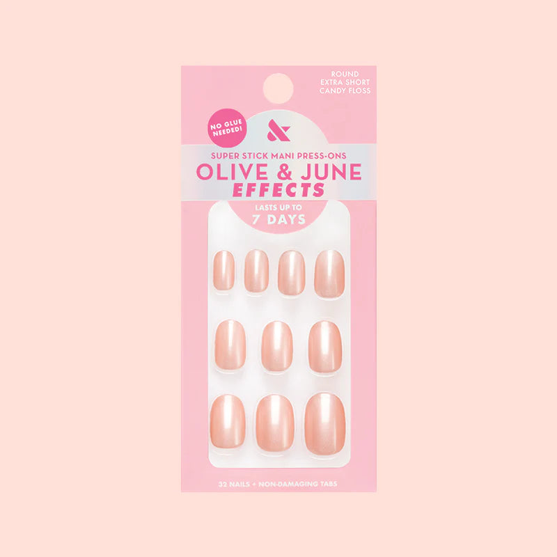 Candy Floss | Extra Short | Round - Tab Press-On