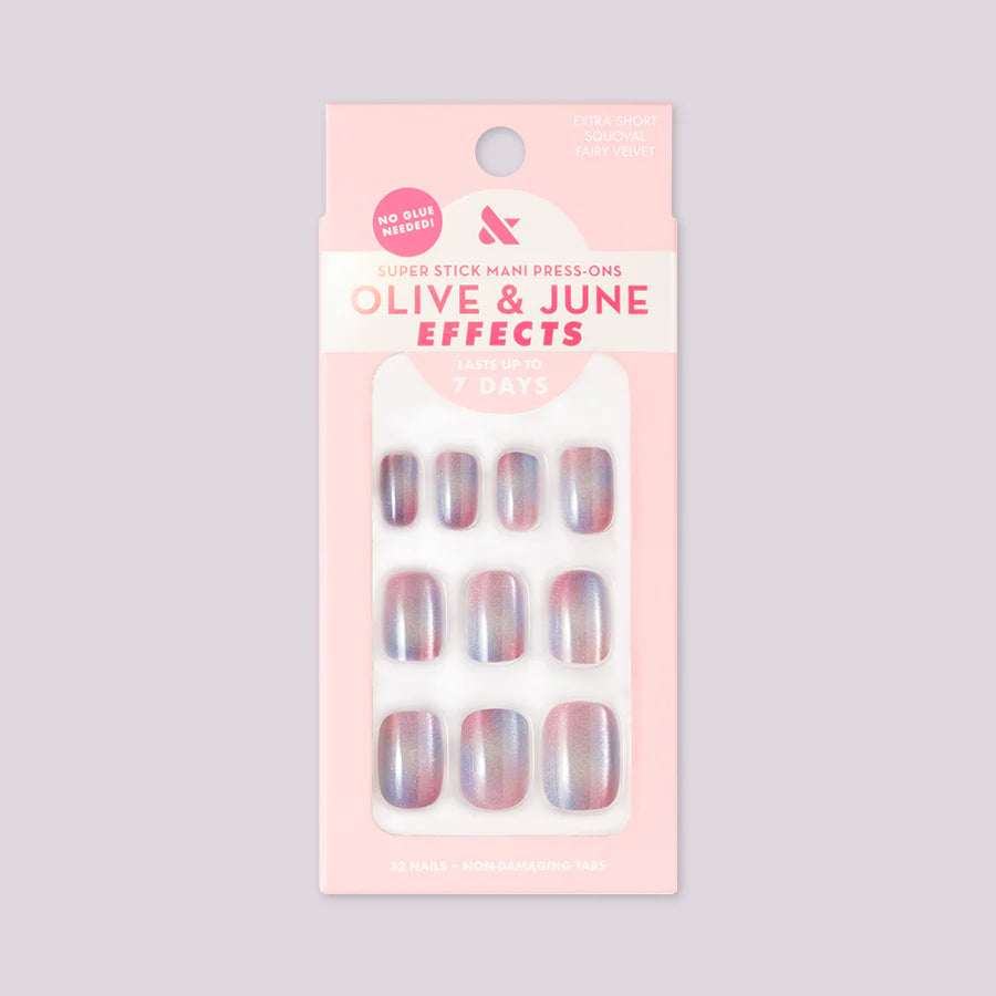 Fairy Velvet | Extra Short | Squoval - Tab Press-On