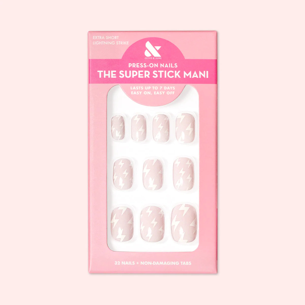 Lightning Strike | Extra Short | Squoval - Tab Press-On