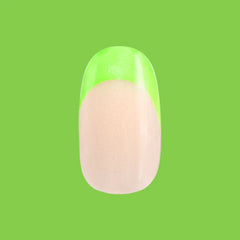 Lime Chrome French - Press-On | Short | Round