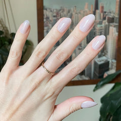 Milky Micro Glitter - Press-On | Medium | Oval