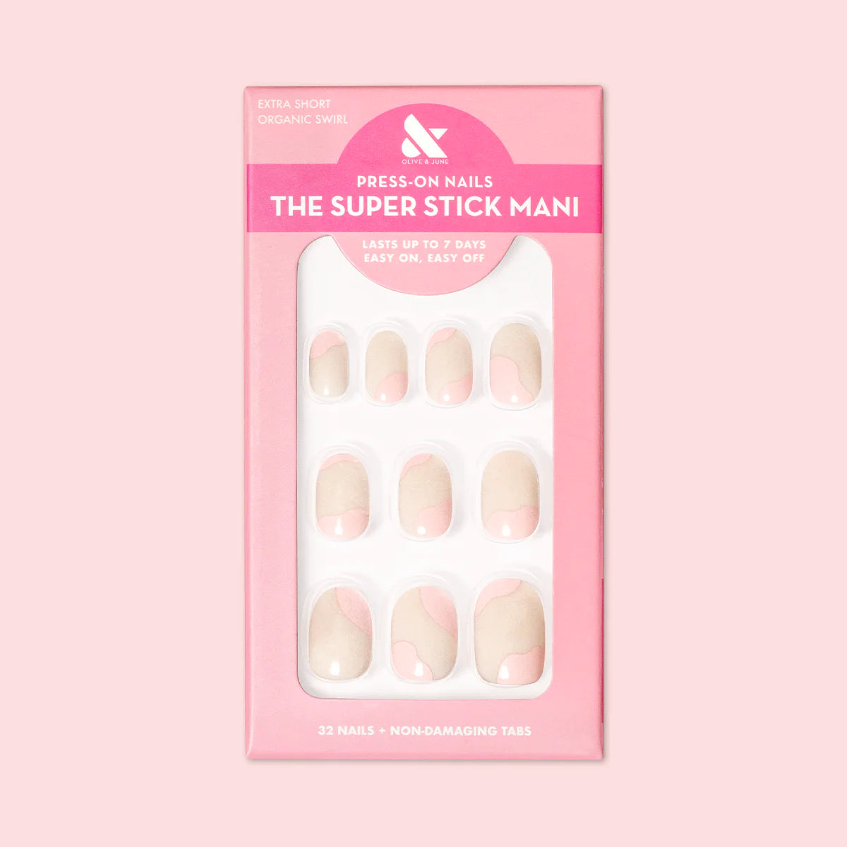 Organic Swirl | Extra Short | Round - Tab Press-On