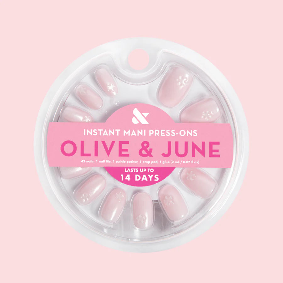 Puffy Floral Metallic - Press-On | Short | Round