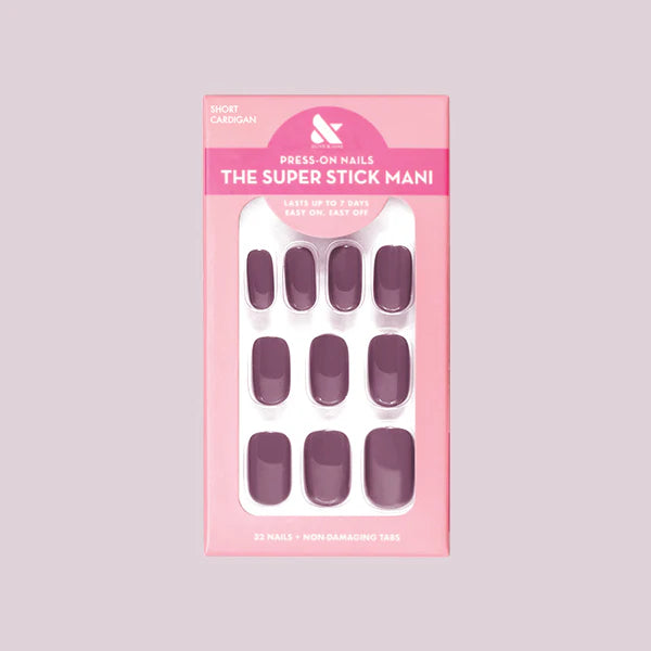 Cardigan | Short | Squoval - Tab Press-On