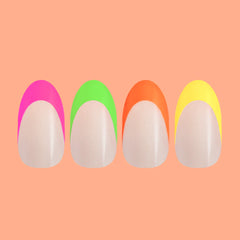 Thick Rainbow French Mixed Pack - Press-On | Medium | Oval