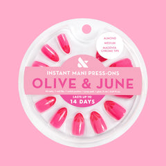 Magenta Chrome Tips - Press-On | Medium | Almond