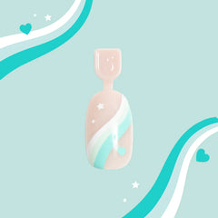 Totally Teal Swirls - Pressies | Short Medium | Round