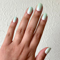 Minty Shimmer | Extra Short | Round - Tab Press-On