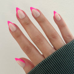 Neon Pink French - Press-On | Medium | Stiletto
